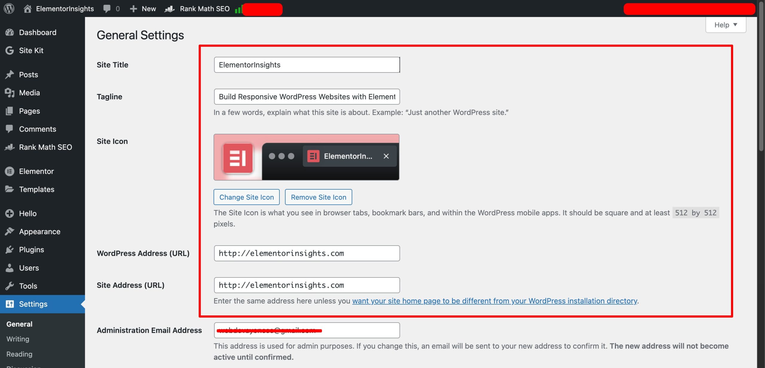WordPress website site title  How To Change Website Title And Tagline For Google